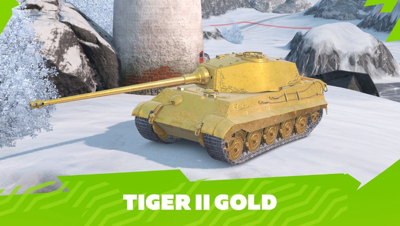Купить Премиум Танк Tiger II Gold для Tanks Blitz | Танкс Блиц